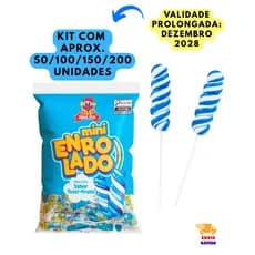 Pirulito Mini Psicodélico Azul 250g Aprox 50un Santa Rita | Lembrancinha Chá Revelação