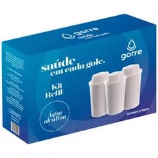 Kit com 3 Filtros p/ Jarra de Água Alcalina + Minerais Gorre