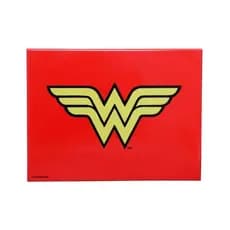 Placa Metal Dc Or Ww Logo Vermelho E Amarelo 26X20X1Cm 43023