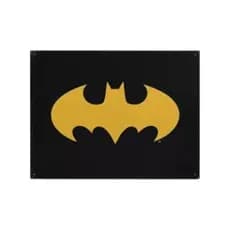 Placa Metal Dc Or Batman Logo Amarelo/Preto 26X20X1Cm 42989