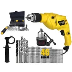 Kit Furadeira e Parafusadeira 220V 500W 1/2" + 43 Brocas e 41 Peças