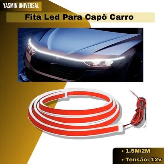 Fita Led Sequencial Universal Start Ghost Para Capô Carro 1.5M/2M