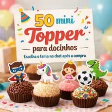 ENVIO RÁPIDO - Tags para docinhos - 50 tags docinhos - mini topper p/ docinhos 50 Mini topper docinhos ESCOLHA O TEMA