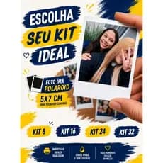Foto Ímã Polaroid 5x7 Personalizada | Mini Polaroid com Ímã de Geladeira | Kit 8, 16, 24 e 32