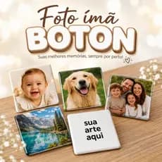 Kit Ímā Boton De Geladeira Personalizado Com Foto Proteção Pelicula
