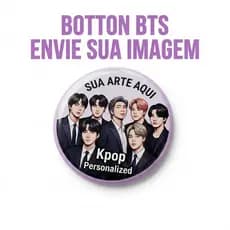Bts acessórios Broche Pin Kit bottons personalizados - Envie Sua Imagem