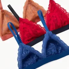Sutiã Feminino Sem Bojo De Renda Com Elástico Kit 3 Peças