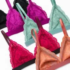 Kit Sutiã De Renda Feminino Sem Bojo Com Alças Reguláveis Sem Metal