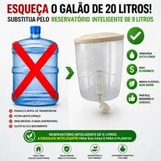 Filtrador 9L Galão Reservatório Superior Para Suporte Bebedouro de Agua + Boia + Vela