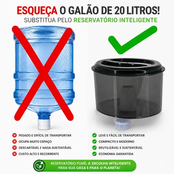 Reservatório Grande 9 Litros Superior Para Bebedouro Filtro Barro + Vela + Boia