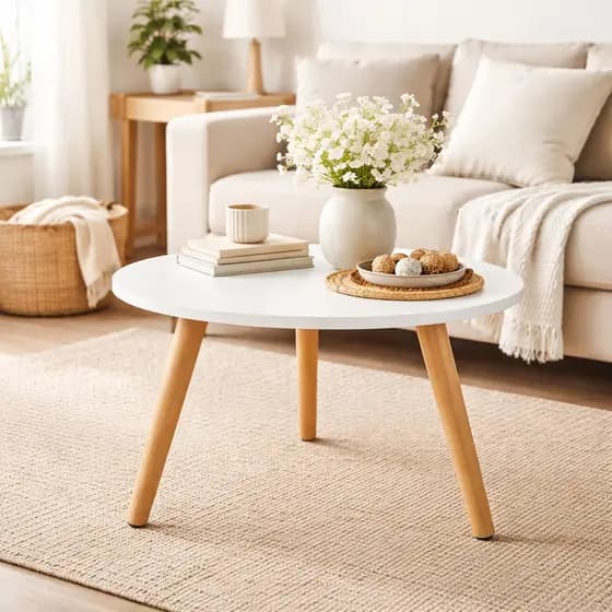 Mesa Mesinha De Centro Decorativa retrô Para Sala Sofa E Apoio Pe Palito Madeira Tripe MDF