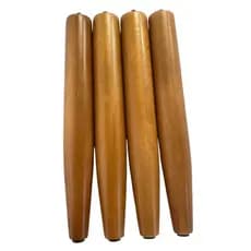 Kit 4 Pés Palito 30 cm cor verniz castanho com sapatas plásticas