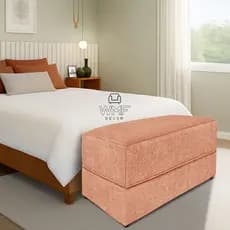 Puff Versatto 90x50 Tecido Bouclé | Puff Decorativo Estofado Sala Quarto – Confortável e Sofisticado
