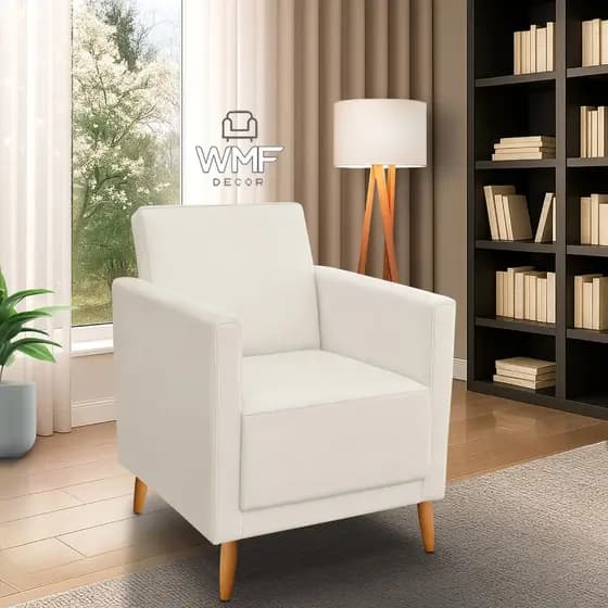Poltrona, Cadeira Decorativa Maria, pés palito, sala, cozinha, salão
