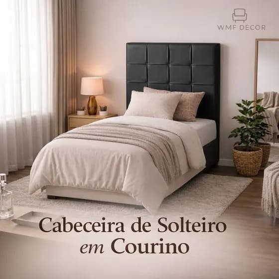 Cabeceira de Solteiro com Gomos em tecido Courino - Fácil Limpeza