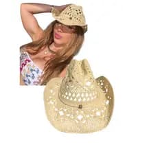 Chapéu Estilo  Country Palha Tendencia Verão Virginia Praia Férias Feminino