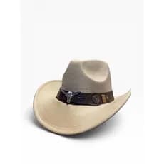 Chapéu De Feltro Estilo Americano Country Premium Boiadeiro Unissex Faixa Couro Detalhe Touro
