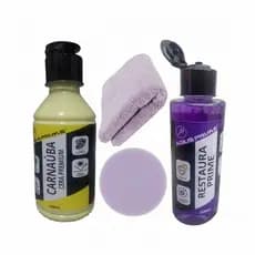 Agius Prime kit Cera Premim Carnaúba Restaurador Revitalizador Plásticos Interno Toalha Aplicador