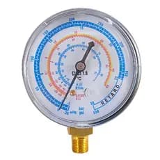 Manômetro Baixa Refrigeração 250 PSI – R410A, R32, R134a, R22