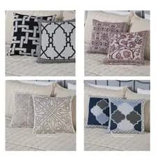 Capa Decorativa Para Almofada Protetora Quadrada Com Zíper  Dupla Face 1 Pç Grécia  Tecido Jacquard