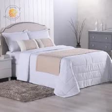 Kit Peseira Queen Cama Decorativa + 2 Almofadas Cheias | Cama Posta Luxo Quarto Sofisticado