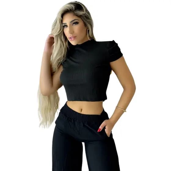 Blusinhas Feminina Moda Gola Alta