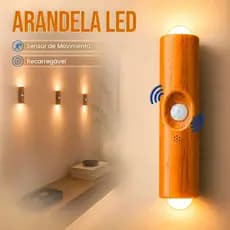 Luminária Arandela Recarregável Led Com Sensor Movimento Usb