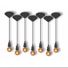 Kit 3 Fio Pendente Lustre Luminária de Teto Soquete Coluna E27 Cabo PP Preto 1mt 110/220V