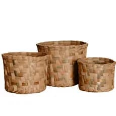 Vaso Cachepot Taboa Natural Kit 3 Peças -p/m/g