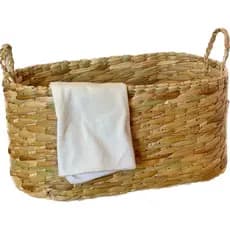 Cesto Oval Palha De Taboa Com Alça G Decração Elegante Estilo Boho