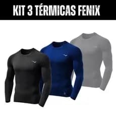 Kit 3 Camisetas Térmicas Segunda Pele Estilo Esporte Conforto Proteção Solar UV fenix
