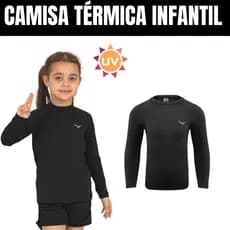 Camisa UV Infantil Térmica Blusa de Proteção Solar para Menino e Menina UV50