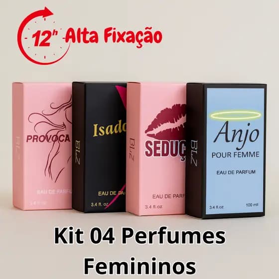 Kit 04 Perfumes Femininos Importados Eau de Parfum 100ml