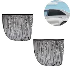 Kit 2 un Protetor solar para vidro do carro bebê criança capa tecido envolve porta do carro (Preto)