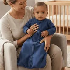 Saco Saquinho de Dormir Bebê Com Manga (Sleep Bag) Cobertor de Vestir Soft (Azul) Tam. P