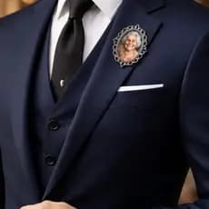 Broche Terno Noivo Broche Pingente Relicario Homenagem Pai Mãe Casamento