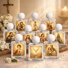 10 Lembrancinha Vidrinho Agua Benta Catolica Santo Antocio Batismo Vidro