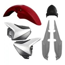 Kit Carenagem Conjunto Roupas Plásticas Moto Honda Titan 150 Mix 2009 2010 2011 2012 2013 Rabeta Tampa Lateral Paralama