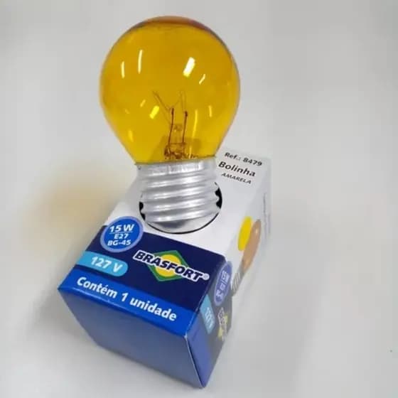 Lâmpada Bolinha 15w 220v Amarela E27 - Brasfort