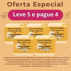 Sabonete Natural Dolomita e Argila Branca, Trata Cravos e Espinhas, Toque Aveludado  LEVE 5 PAGUE 4