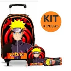 Kit de mochila rodinha infantil menino