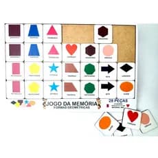 Jogo Educativo Memória Brinquedo Formas Geométricas Mdf - Mega impress