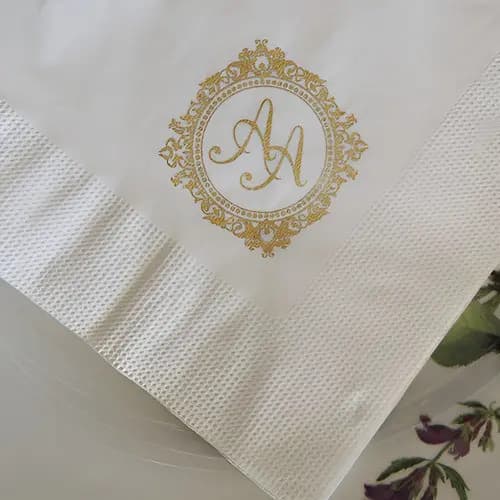 100 Unidades Guardanapos Premium Personalizados 23x23cm Folhas Fazemos do Seu Jeito