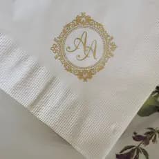100 Unidades Guardanapos Premium Personalizados 23x23cm Folhas Fazemos do Seu Jeito