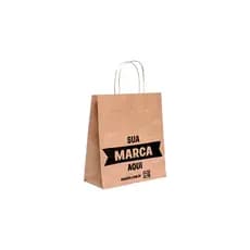 100 Sacolas Personalizada Kraft 17x15x7cm Mini Com Seu Logo ,Brindes , Bijuterias , Lembrancinhas