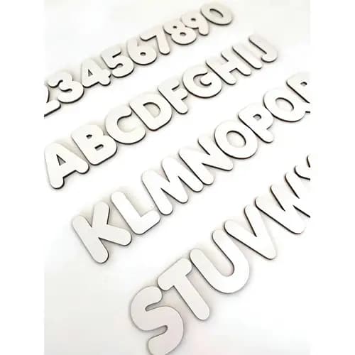 6 Alfabetos E Núm Mdf Madeira 5cm 216 Branco