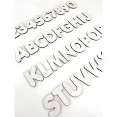 6 Alfabetos E Núm Mdf Madeira 5cm 216 Branco