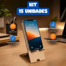 Kit 15 Porta Celular Suporte Para Smartphone Em MDF Resistente