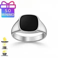 Anel Masculino de Prata com Esmalte Preto – Elegância e Estilo em Cada Detalhe