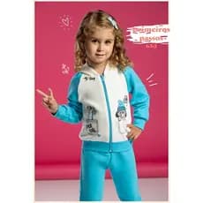 Conjunto de Moleton Flanelado para Bebê Menina Moletom Infantil Inverno